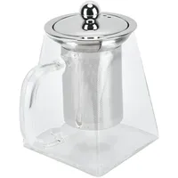 Glas-Teekanne, Hohe Borosilikatglas-Teekanne, Transparenter Teekessel mit Abnehmbarem 304-Edelstahlfilter, Teekessel für das Heimbüro (550 ml)