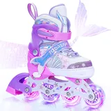 Inliner Kinder,Rollschuhe mädchen,Schuhe mit Rollen für Jungen,4 Größen Verstellbar Inline Skates Kinder (Inliner, S)