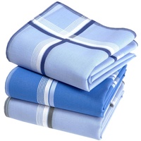Taschentücher für Herren, Premium-Stoff, 100 % gekämmte Baumwolle, 45 cm x 45 cm, 3 Stück, Modell V11518