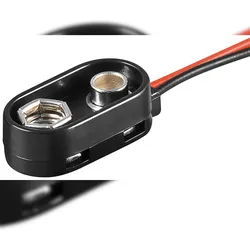 Goobay 1x 9V Block Batteriehalter - lose Kabelenden, wasserabweisend
