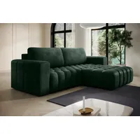 DB-Möbel Ecksofa Kleine Eckcouch mit Schlaffunktion "Bonetti" mit wasserdicht bezug grün