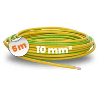Lapp 5 Meter Lapp 4520005 H07V-K 10 mm2 grün-gelb I Erdungskabel I Verdrahtungsleitung I Aderleitung flexibel I PVC-Einzelader I Litze 10mm2 I Verdrahtung