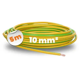 Lapp 5 Meter Lapp 4520005 H07V-K 10 mm2 grün-gelb I Erdungskabel I Verdrahtungsleitung I Aderleitung flexibel I PVC-Einzelader I Litze 10mm2 I Verdrahtung