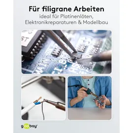 goobay Löthilfe mit Schwanenhals-Armen und Lötkolbenständer,