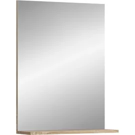 WELLTIME Badspiegel WELLTIME "SIENA, Breite 60cm, 1 Ablageboden, hochwertiges Spiegelglas", braun (eiche sonoma hell nb, spiegelglas), B:60cm H:79cm T:18cm, Holzwerkstoff, Spiegelglas, Spiegel, Badspiegel, in verschiedenen Farben erhältlich, Badmöbel, Spiegel, 