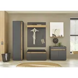 INOSIGN »GIRON/CiTY, moderne Garderobe, Komplettset mit viel Stauraum«, (Komplett-Set, 5 St.), enthält Schrank, Kommode, Spiegel, Paneel & Schuhbank +Sitzkissen