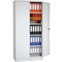 Gürkan Stahlschrank Metall 120,0 x 42,0 x 195,0 cm lichtgrau 4 Fachböden abschließbar