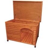 TRIXIE natura Hundehütte Classic Flachdach, S–M: 85 x 58 x 60 cm, braun
