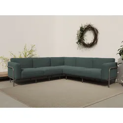 Ecksofa ANDAS "Askild", grün (deep forest), B:247cm H:73cm T:247cm, 100% Polip, Sofas, Outdoor Gartensofa, wetterfeste Materialien, Breite 247 cm