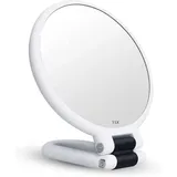 YMYNY 15-fach Vergrößerungsspiegel, doppelseitiger Klappspiegel mit Griff, tragbarer Schminkspiegel, faltbarer Kosmetikspiegel, der für verschiedene