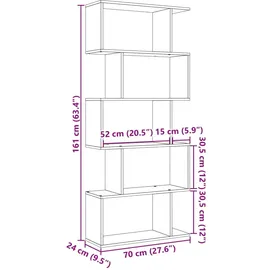 vidaXL Bücherregal 5 Etagen 70 x 24 x 161 cm Braun