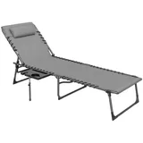 Vallsero Relaxsessel,, Grau, Metall, Freiform, 60x31x190 cm, Gartenmöbel, Gartenliegen