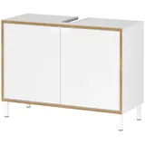 Germania Waschbeckenunterschrank 5000 Weiß/Eiche 80 cm x 60 cm x 34 cm