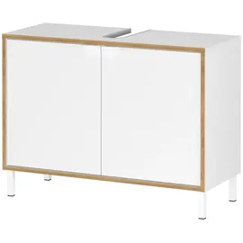 Germania Waschbeckenunterschrank 5000 Weiß/Eiche 80 cm x 60 cm x 34 cm