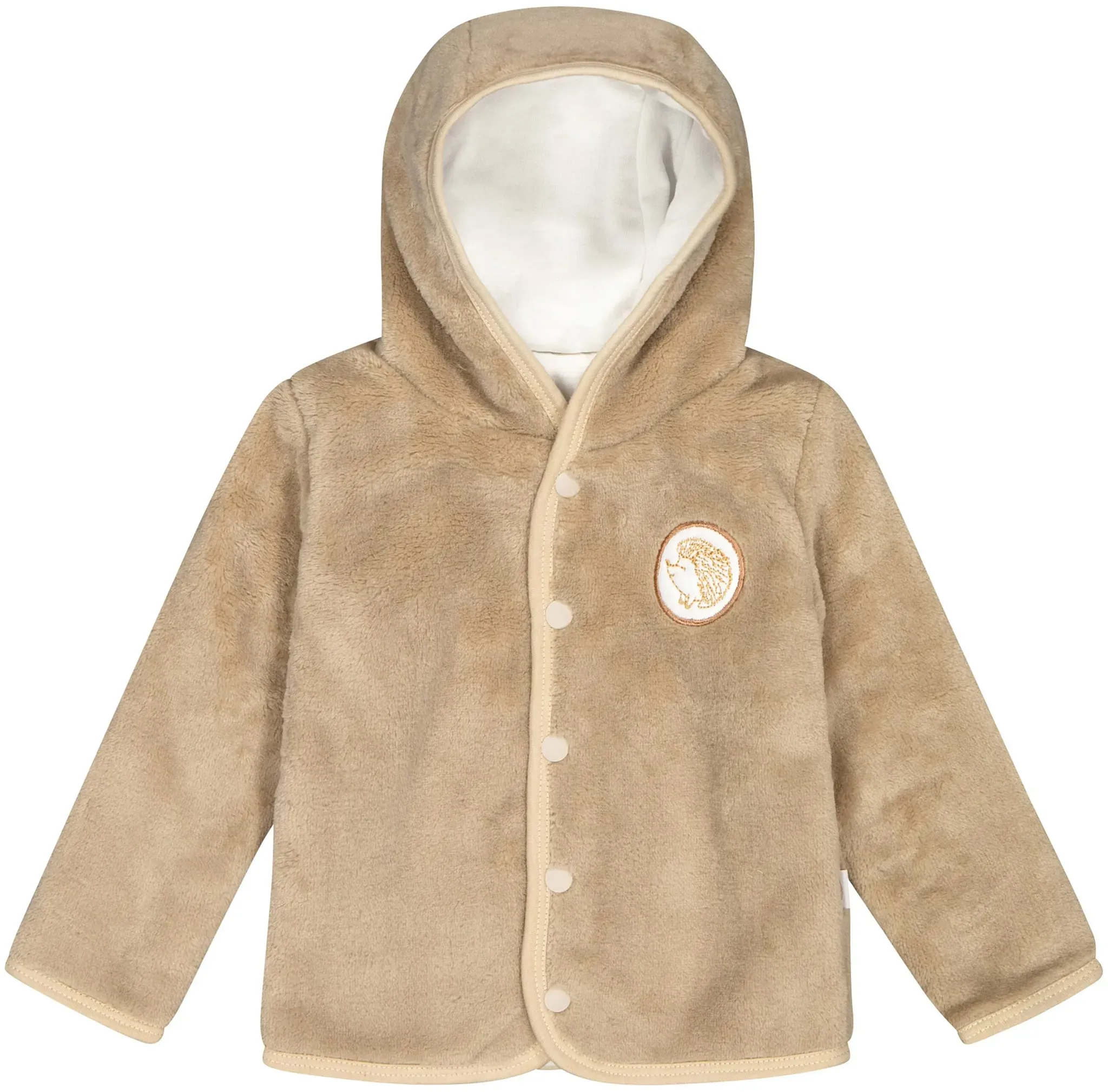 Salt and Pepper Plüschjacke mit Kapuze, beige, 74