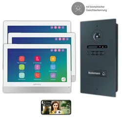 1 Familienhaus mit Gesichtserkennung, 9 zoll Monitor, 2 Draht BUS WLAN Video-Türsprechanlage, 2 Megapixel HD Kamera, 170 Grad Weitwinkel- Außenstation