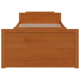 vidaXL Massivholzbett 90 x 200 cm Honigbraun