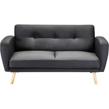 Beliani Schlafsofa Polyester 2-Sitzer Schwarz