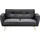 Beliani Schlafsofa Polyester 2-Sitzer Schwarz