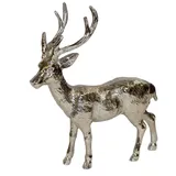 Wurm XL Hirsch aus Metall silber 33 cm breit x 35 cm hoch x 9 cm tief Wurm