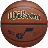 Wilson Basketball, Team Alliance, Utah Jazz, Outdoor und Indoor, PureFeel Cover, Größe: 7, Braun