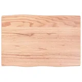 vidaXL Tischplatte 60x40x2 cm Massivholz Eiche Behandelt Baumkante