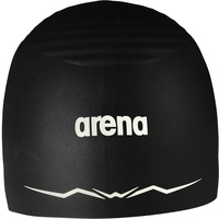 Arena Aquaforce Silikon-Schwimmkappe für Damen und Herren, hydrodynamische Leistung, Wettkampf-Intensivschwimmen, Schwarz, Größe M