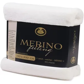 Gözze Merino Decke 150 x 200 cm wollweiß