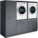 laundreezy Mehrzweckschrank-Set 186 x 162 x 68 cm Grau