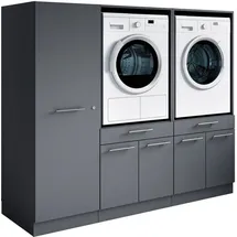 laundreezy Mehrzweckschrank-Set 186 x 162 x 68 cm Grau