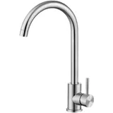 Amxcnoy Edelstahl-küchenarmatur, Warm- Und Kaltwasser (silber, 355 Mm)