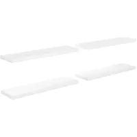 vidaXL Wandregal 90 x 23,5 x 3,8 cm Hochglanz-Weiß