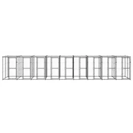 vidaXL Outdoor-Hundezwinger Stahl mit Überdachung 21,78 m2