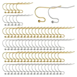 SUNNYCLUE 1 Box 160 Stück Edelstahl Ohrringhaken Echte 18K Vergoldete Fischhaken Ohrringdrähte Hypoallergene Ohrdrähte Französische Haken Ohrring Komponenten Erkenntnisse Für Die Schmuckherstellung E