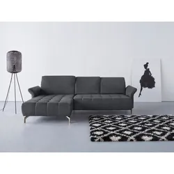 Ecksofa INOSIGN "Fresh L-Form", grau, B:281cm H:79cm T:185cm, 100% Polyester, Sofas, Federkern, wahlweise Kopfteilverstellung und motorischer Vorziehsitz