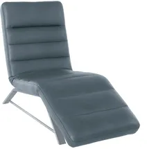 W.Schillig Relaxliege daily dreams Leder/Polyester 65 x 91 x 170 cm Blau mit Kissen