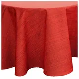 Haus und Deko Tischdecke Tischdecke Outdoor Garten Balkon Tischtuch meliert Ø 145 cm rund witte rot