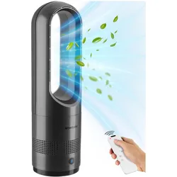 tectake® Turmventilator, 80° Oszillation, 20 W, mit Timer-Funktion, 14,5 x 55,5 cm, inklusive Fernbedienung