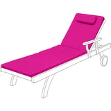 Gardenista Liegenauflage mit Kopfstütze, Auflage für Gartenliege | Polsterauflage für Sonnenliege | Wasserabweisend Strandliege | Auflagen für Deckchair Bezug abnehmbar 207 x 59 x 5 cm (Rosa)