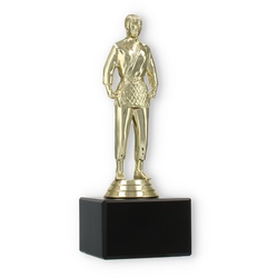 Pokal Kunststofffigur Judo Damen gold auf schwarzem Marmorsockel 17,2cm