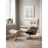 Stressless Stressless® Relaxsessel Mayfair (Set, Relaxsessel mit Hocker), mit Hocker, mit Cross Base, Größe S, M & L, Holzakzent Eiche beige 79 cm x 102 cm x 73 cm