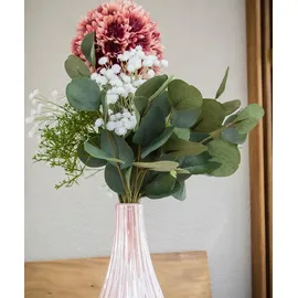 2474U Kunstblumenstrauß rosa weiß, Künstliches Blumen-Bouquet 50 cm Maria - Rosa/Weiß/Grün