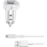 Cellular Line Cellularline KFZ-Lader-Set 15W USB Type-A inkl. Kabel für Samsung, weiß (60069) - Weiß