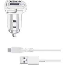 Cellular Line Cellularline KFZ-Lader-Set 15W USB Type-A inkl. Kabel für Samsung, weiß (60069) - Weiß