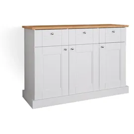 Vicco Kommode Bergamo Weiß Eiche Wohnzimmer Schrank 121x87 cm