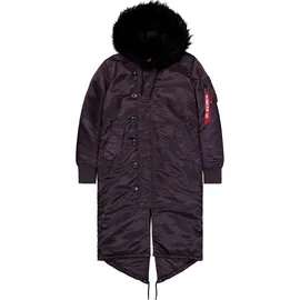Alpha Industries Long Fishtail Jacke, Plum, S