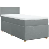 vidaXL Boxspringbett mit Matratze Hellgrau 80x200 cm Stoff