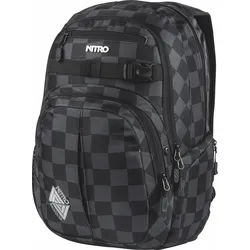 Schulrucksack NITRO "Chase", Gr. B/H/T: 37cm x 51cm x 23cm, grau (checker), Basic, Rucksäcke, Alltagsrucksack, Rucksack für Freizeit, Schule, Arbeit und Reise