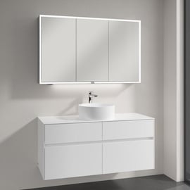 Villeroy & Boch Collaro Aufsatzwaschtisch mit Embrace Waschtischunterschrank und My View Now Spiegelschrank, 4A184001+A95700DH+A4551200,