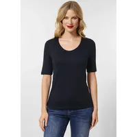 STREET ONE Damen, A317665 Basic, Kurzarmshirt, Deep Blue, 34